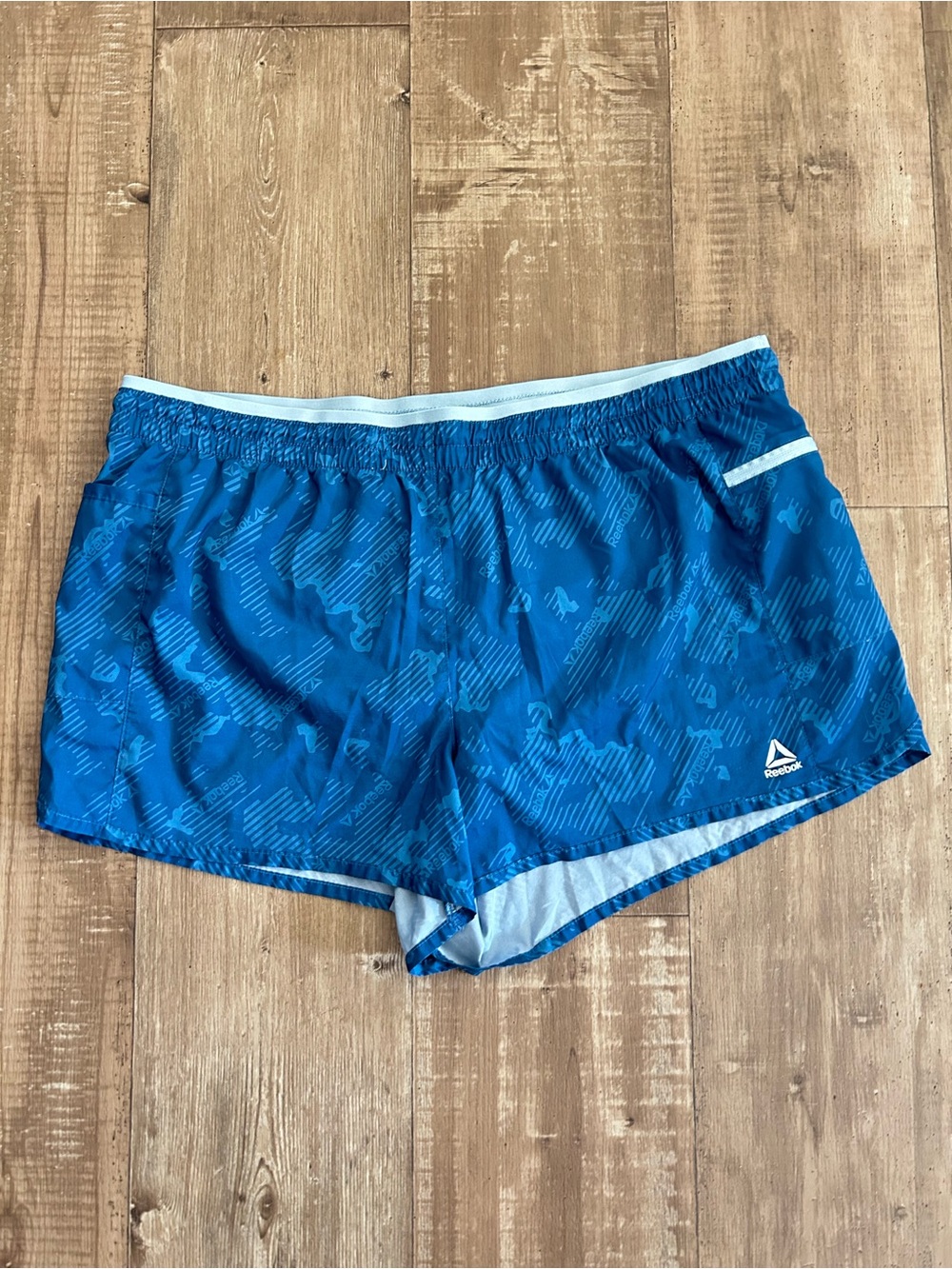 Reebok Plus size Women’s Athletic Running Shorts - Blue Camo Print - XXL